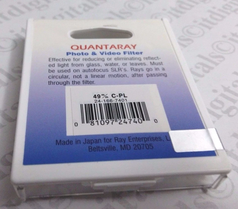Japan Made 49mm CIRCULAR POLARIZER Lens FILTER CPL 49 mm PL-CIR Quantaray P-CL - Image 2 of 3