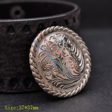 1-1/2" 10X Silver HEAVY WESTERN FLORAL SADDLES BRIDLES DECOR CONCHOS SCREW BACK