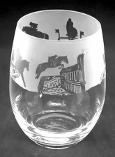 CROSS COUNTRY HORSE Frieze Boxed 36cl Crystal Stemless Wine / Water Glass
