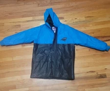 VTG NFL Carolina Panthers Game Day Jacket Parka Retro Sz L ESSEX MFG Rain coat 