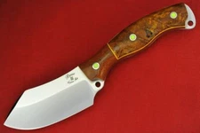 2017 Busse Custom Mini MUK .16" Satin Blade, Tan Canvas Micarta G-rexed Buckeye 