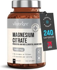 Magnesium Citrate Capsules 1480mg, 4 Months High Strength Magnesium Supplements 3.41 per thousand milligrams