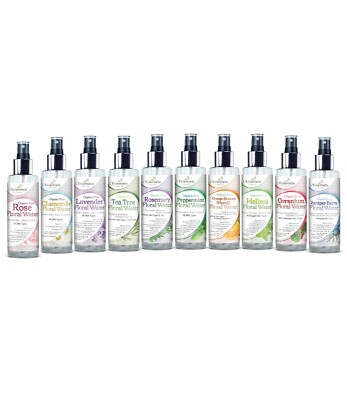 Bio natürliches Blütenwasser 150ml x5 Mix & Match Rose Lavendel Teebaum etc.