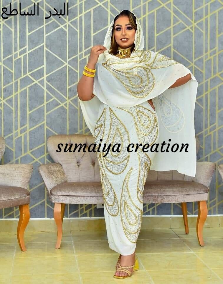 SALE New African Fashion Sudanese Saree Dress Toub Sudanese Wedding Kaftan Dress - Image 2 of 2
