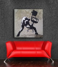 Banksy Street Art - London Calling Clash of the Office Worker Urban Grafitti Art