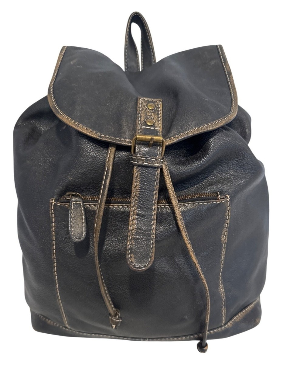 Black Rivet Adult Backpack Leather Brown City Classic Aged Worn In Patina  Old$$
