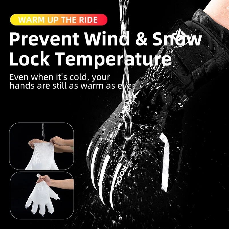 ROCKBRS Winter Gloves,Thermal Touch Screen Warm Gloves Waterproof & Windproof