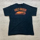 Harley Davidson Shirt Medium Blue Screamin Eagle Performance Motorcycle HD USA