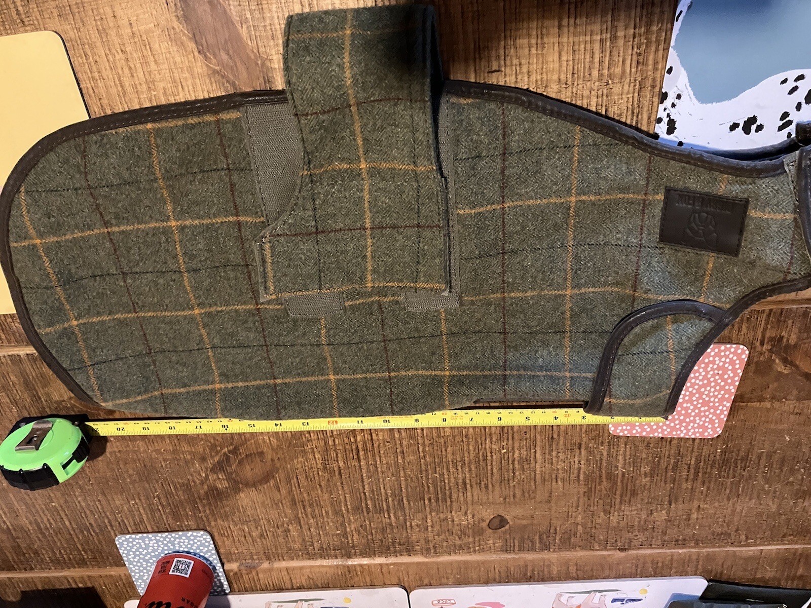 Green Tweed Dog Coat Size M (45cm) eBay