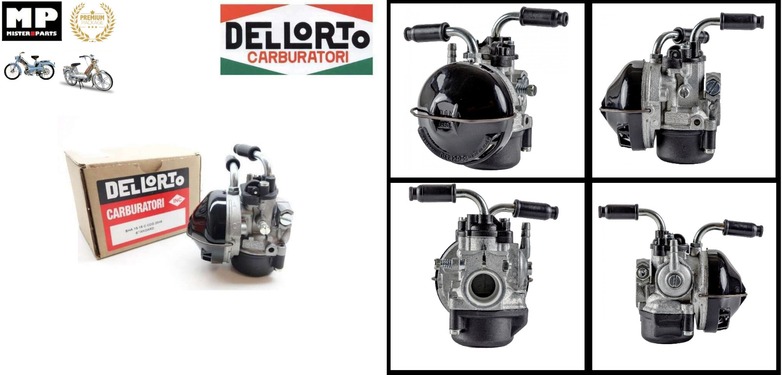 Carburateur de 15mm Dellorto SHA pour réparer le moteur de Peugeot 103