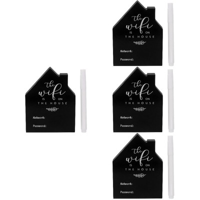  4 Sets Einstellbar Passwortzeichen Wifi Holz Schild WLAN Aus