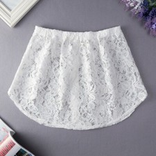 Women Lady Fake False Shirt Tail Blouse Hem Lace Skirt Underskirt Removable