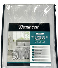 Gray Queen Cool 100 Rayon from BAMBOO 4P Sheet Set Beautyrest Hypo-allergenic
