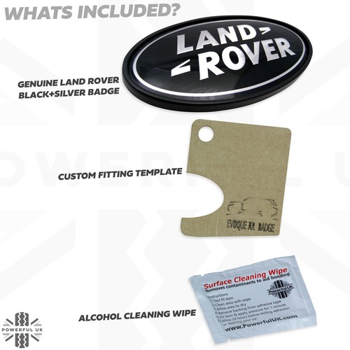 Genuine black+silver rear tailgate badge for Range Rover P38 boot + template - Picture 5 of 12