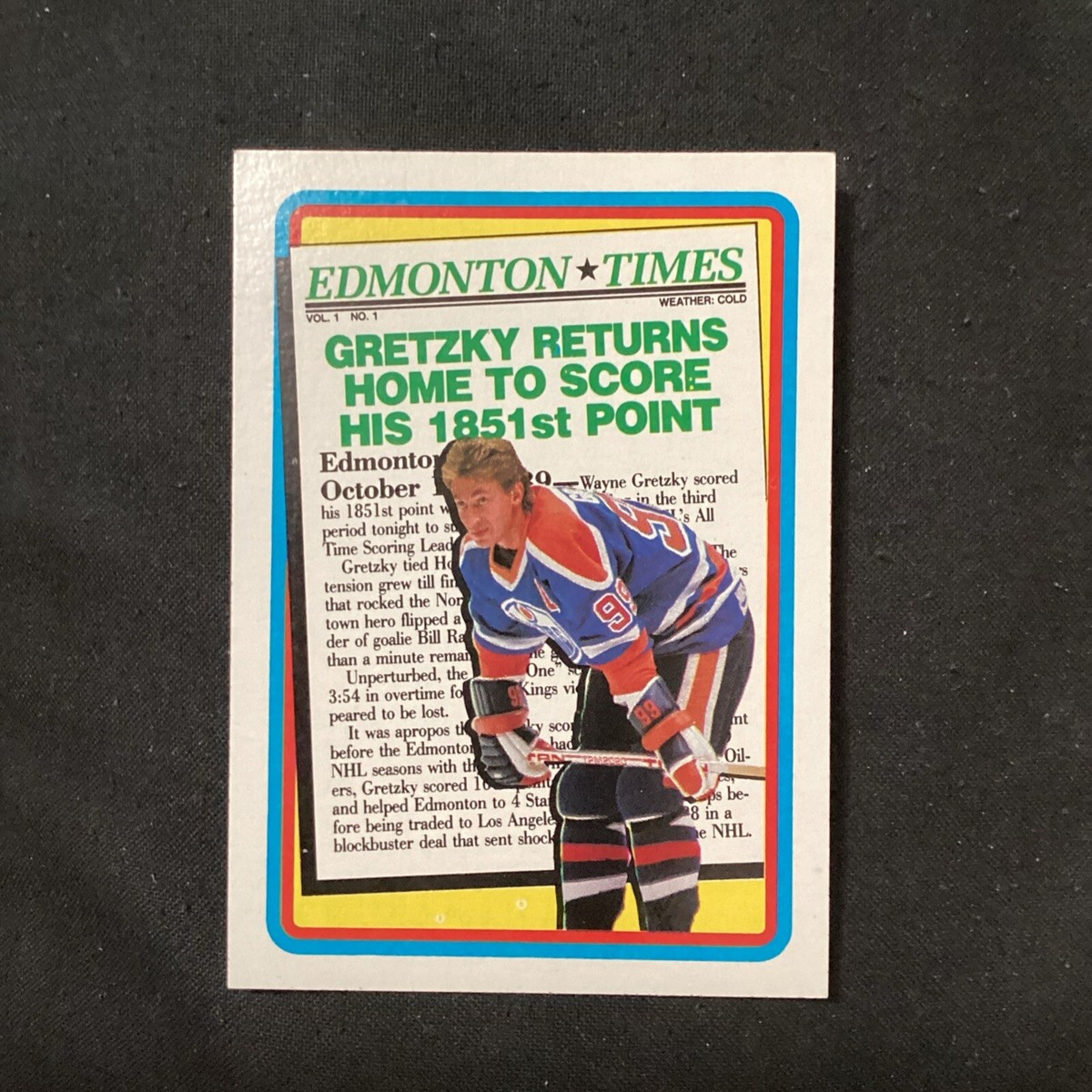 1990-91 Topps Wayne Gretzky #2 Returns Home Edmonton Times V10 | eBay