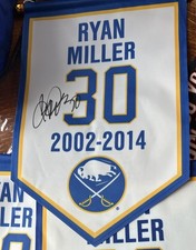 RYAN MILLER AUTOGRAPH SIGNED MINI BANNER GIVEAWAY AUTO RARE BUFFALO SABRE AUTO