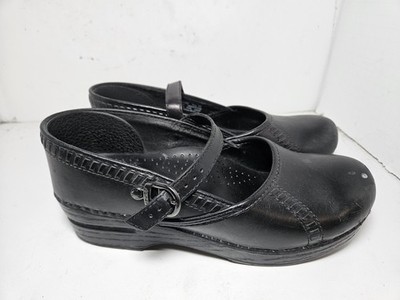 Dansko Mary Janes Black Leather Women's Size 39 / 8.5-9 Marcelle Cabrio Clogs
