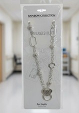 Angel Design ID Badge Holder Necklace Glasses Chain Silver Tone Lanyard 14 NIP