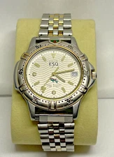 Esquire ESQ Series Movado 300254A Swiss Mens Date Watch, NEW Battery