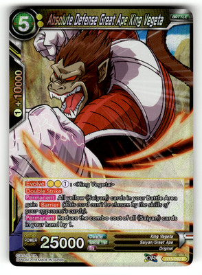 Absolute Defense Great Ape King Vegeta BT3-092 Foil Rare Cross Worlds NM