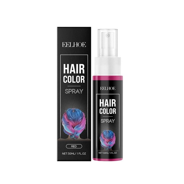 Spray de tinte temporal para el cabello 30 ml hágalo usted mismo spray de color para el cabello spray líquido rojo W2 M3D6