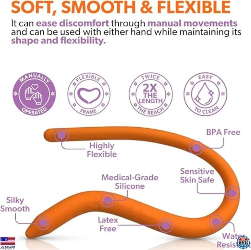 Bendable Pelvic Wand Massager - Flexible Muscle Trigger Point Relaxer Tool Foto 3 de 4