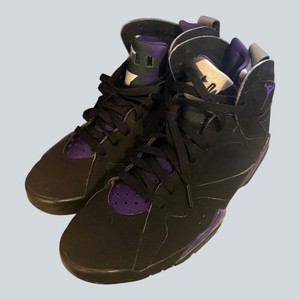 Jordan 7 Retro Ray Allen Bucks Black and Purple Sneakers - Size 8.5