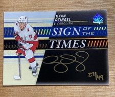 2020-21 UD SP Authentic Sign of the Times RYAN DZINGEL Auto #SOTT-RD Black 27/49