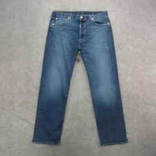Levis 501 Jeans Mens 36x32 Blue Button Fly Straight Leg Denim Medium Wash