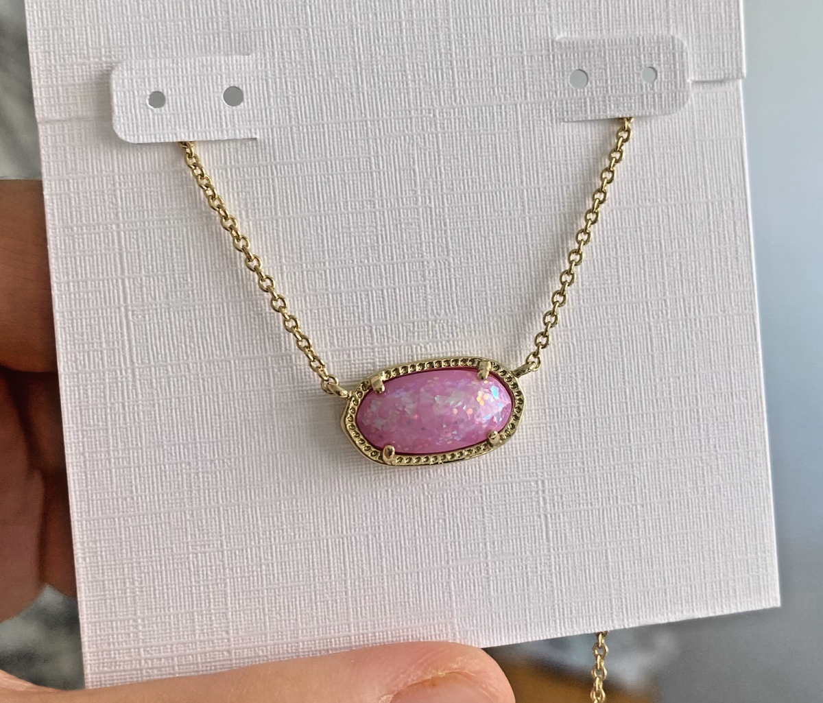 🌟New 💗$95 Kendra Scott🌟 Elisa Gold Pendant Necklace in Pink Kyocera Opal