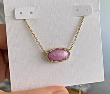 🌟New 💗$95 Kendra Scott🌟 Elisa Gold Pendant Necklace in Pink Kyocera Opal