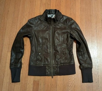 $795 MACKAGE Aritzia ELLIE Exclusive Lamb Leather Moto Biker Jacket S EUC