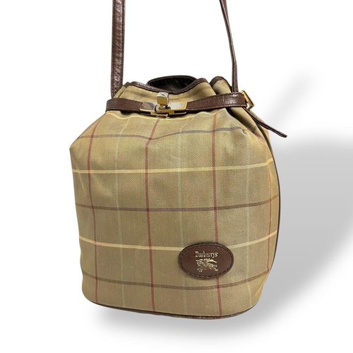 Burberry Old Burberry Shoulder Bag Drawstring Rare Nova Check Authentic