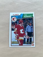 1983-84 O-Pee -Chee #91 Calgary Flames Paul Reinhart Autograph NRMT Condition
