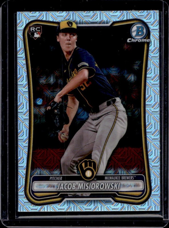 2026 Bowman Mega Box Jacob Misiorowski Chrome RC Mojo Refractor #35 Brewers