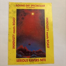 RAVE FLYER IMMENSITY MEETS ROAST AT ZATOPEKS BATTERSEA 26/12/91