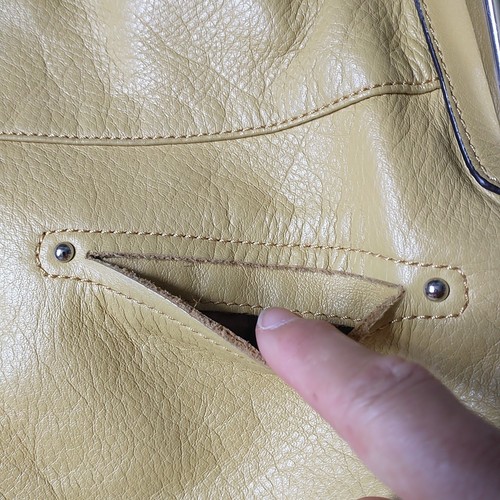 B Malowski Shoulder Bag Mustard Yellow Soft Pebbled Leather Hobo Zipper - Picture 9 of 20