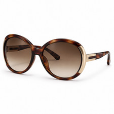 Chloe Women's Round Sunglasses Havana Brown with Gold CE656SA 214