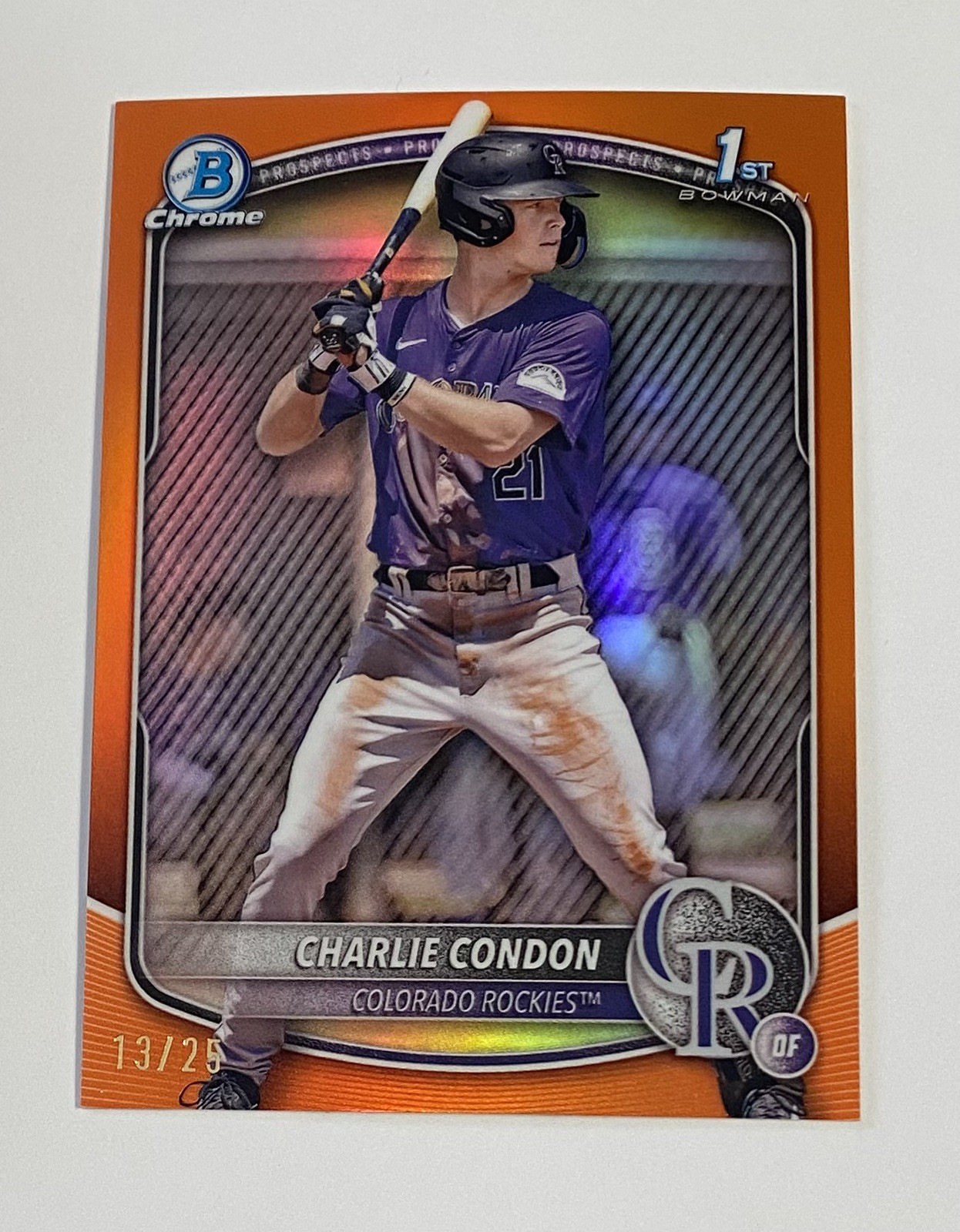 2025 Bowman Chrome Charlie Condon #BCP-75 Orange Refractor 1st RC 13/25