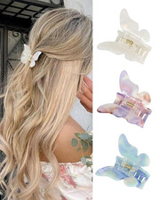 Hair Clips, 3 Pack Butterfly Hair Clips Tortoise Shell Hair Claw Clips Jaw Clips