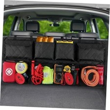 Car Trunk Hanging Organizer 3D Textured Ripple Design, XXL-43.3x18.9in Black-3D