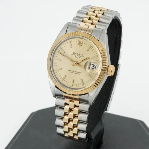 Men's Rolex OP Date Two-Tone 34mm Watch Ref. 1500 Champagne Dial #W249399-1