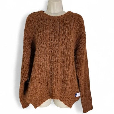 ARIZONA JEAN CO Rust Orange Fuzzy Knit Sweater Oversized Women's Size L