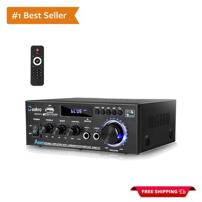 300W Bluetooth 5.0 Stereo Audio Amplifier - Compact System with Remote Control