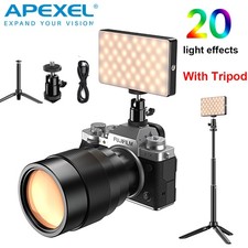 APEXEL RGB LED Video Camera Light Photography Lighting For Live Stream YouTube