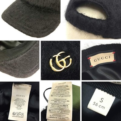 Gucci Black Mohair Hat. Size 56 cm, Small. NWT GUCCI Mohair Cap Hat Black Size S 56cm Nylon Wool | eBay main image 2