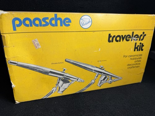 Paasche Traveler’s Kit Airbrush Set Vintage USA Missing Aerosol Cans & Pieces