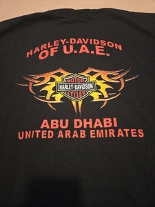 Harley Davidson Motorcycles Abu Dhabi U.A.E. Black Shirt XL Excellent Condition