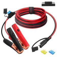 CUZEC 6FT/1.8m 16AWG 15A Battery Alligator Clip to SAE Connector/12V 6FT LONG