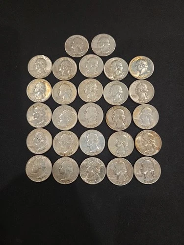 (27) 1939-1956 Washington Silver Quarter Lot VF Cond.